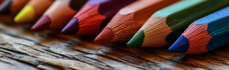 Closeup  colorful pencil in rainbow colors. School kids concept. - Powered by Adobe