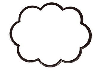 シンプルな手書き風の雲型フレーム