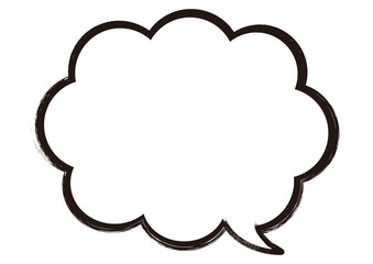 シンプルな手書き風の雲型の吹き出し