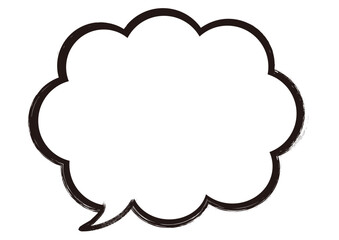 シンプルな手書き風の雲型の吹き出し
