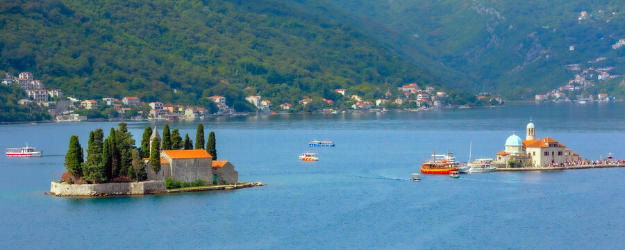 Islands, Bay of Kotor near Perast, Montenegro