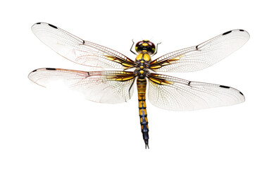 Dragonfly Resting on a Blossom isolated on transparent Background