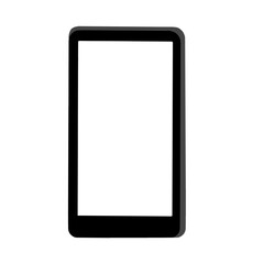 black telephone isolated on white and transparent background. smartphone mobile phone cellphone. transparent telephone screen vector illustration