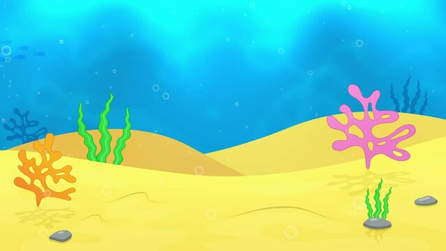 Cartoon Underwater Ocean Background 4K Animation Footage