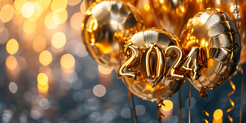 2025, Golden, Inflatable Balloons, Celebration, Festive, Cofetti, black, grey, Background,  Backdrop, Banner, happy new year,