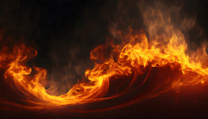 Abstract 3d fire wave wallpaper - obrazy, fototapety, plakaty
