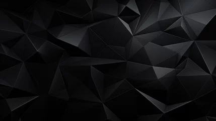 Fotobehang Abstract polygonal space low poly dark background with connecting dots and lines. © alexkich