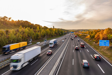 Germany, Baden-Wurttemberg, Leonberg, Traffic alongBundesautobahn8