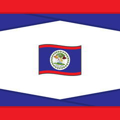 Belize Flag Abstract Background Design Template. Belize Independence Day Banner Social Media Post. Belize Vector