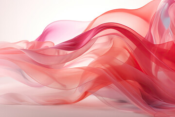 Abstract background with smooth elegant lines made of pink fabric. Generated by artificial intelligence
