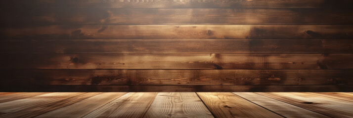 Background for advertising, banner. Wooden boards. AI generative. - obrazy, fototapety, plakaty