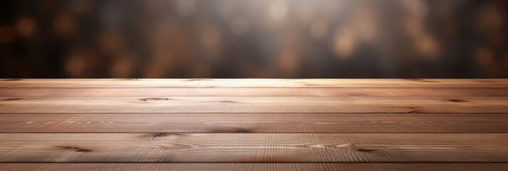 Banner. Wooden boards. AI generative.