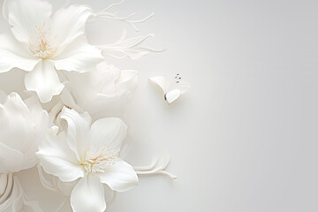 luxury harmony white flower on white background