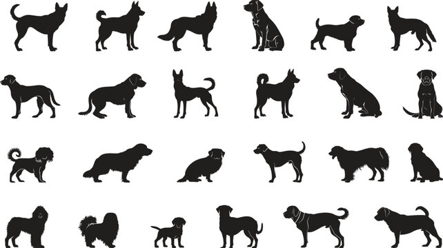 Set of Dog Silhouette Collections