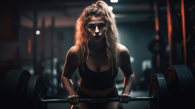 Fitness girl with a beautiful smile posing in the gym