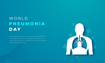 World Pneumonia Day Paper cut style Vector Design Illustration for Background, Poster, Banner, Advertising, Greeting Card