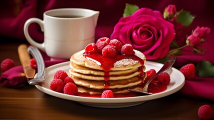 Delicious Breakfast: Pancakes with Berry Topping
