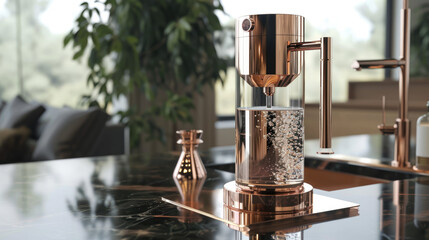 Rose Gold Refresh: Pop Art Water Filter in the Foyer