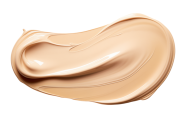 cosmetic smears of foundation cream on a transparent background