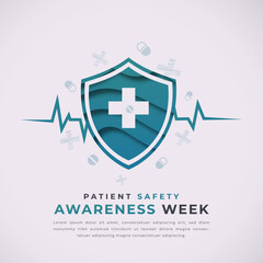 Patient Safety Awareness Week Paper cut style Vector Design Illustration for Background, Poster, Banner, Advertising, Greeting Card