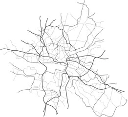 Hamburg city map - town streets on the plan. Monochrome line map of the  scheme of road. Urban environment, architectural background. Vector  - obrazy, fototapety, plakaty