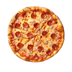 Pepperoni pizza isolated on a white background