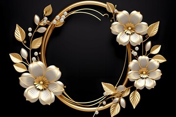 Elegant Golden Floral Frame