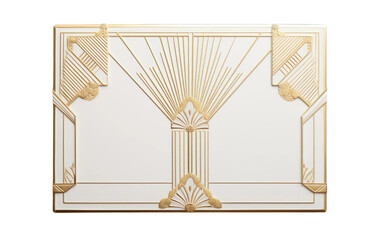 Genuine Representation of Art Deco Invitation Design Isolated on Transparent Background PNG.
