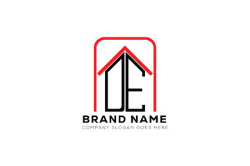 DE letter creative real estate vector logo design . DE creative initials letter logo concept. DE house sheap logo.