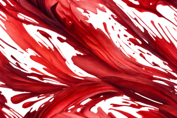 red paint brush strokes in watercolor on a transparent background