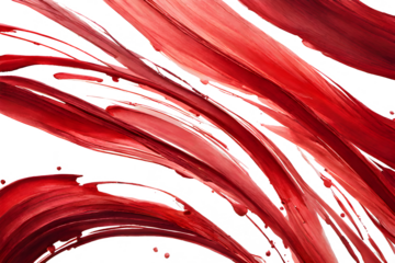 red paint brush strokes in watercolor on a transparent background