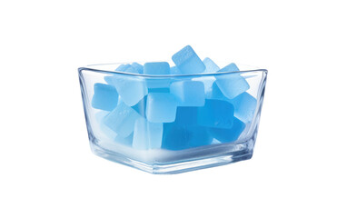 Blue Foam Cubes Elegance Isolated on Transparent Background PNG.