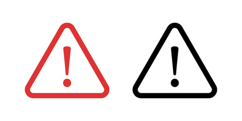 hazard warning signs black and red triangle vector design