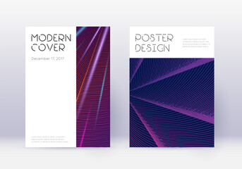Minimal cover design template set. Violet abstract