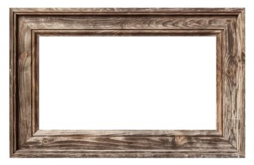Old rustic wooden frame cut out