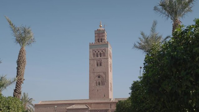 Minaret de la Koutoubia Kutubiyya Mosque from Parc Lalla Hasna Marrakesh, Morocco