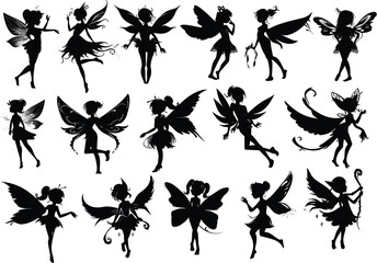 Set of Fairy Silhouette Collections