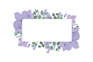 Purple Lavender Flower Frame Background