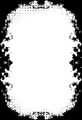 black and white frame, a black and white frame with a white grunge halftone dot vintage photo rectangle border, 