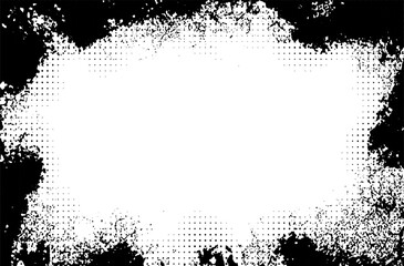 black and white frame border, black and white frame, a black and white frame with a white grunge halftone dot vintage photo rectangle border, 