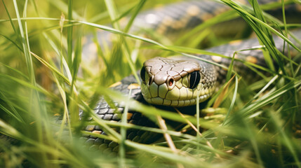 Snake in the green Grass