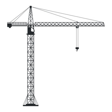 Tower crane icon. Build machine. Vector illustration.