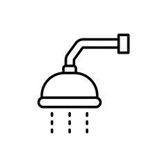 Water shower outline icons, minimalist vector illustration ,simple transparent graphic element .Isolated on white background