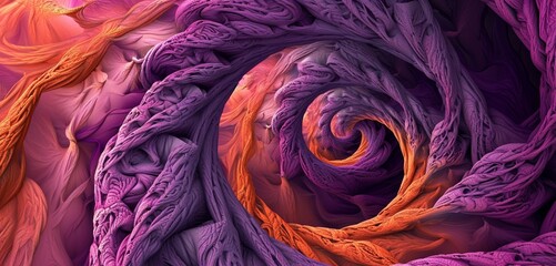 Sunset orange and lavender braids creating a cosmic swirl, with an intricate pattern reminiscent of...