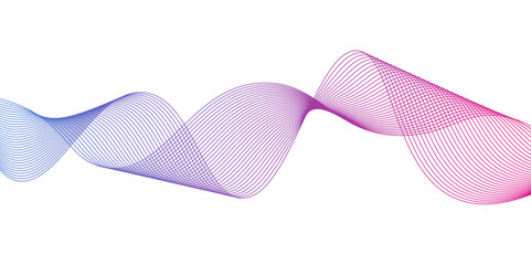 Simple Abstract flowing wave lines. Design element for technology, science, modern concept.Vector illustration EPS 10. Design elements created using the Blend Tool. Curved smooth tape,