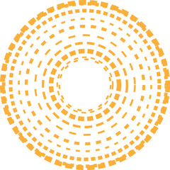 An abstract circular HUD interface shape concentric circle pattern design element.