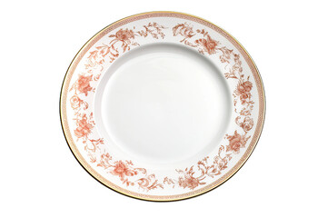 Artistry of Bone China Dinner Plate Isolated On Transparent Background