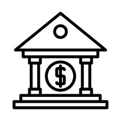 Bank Line Icon