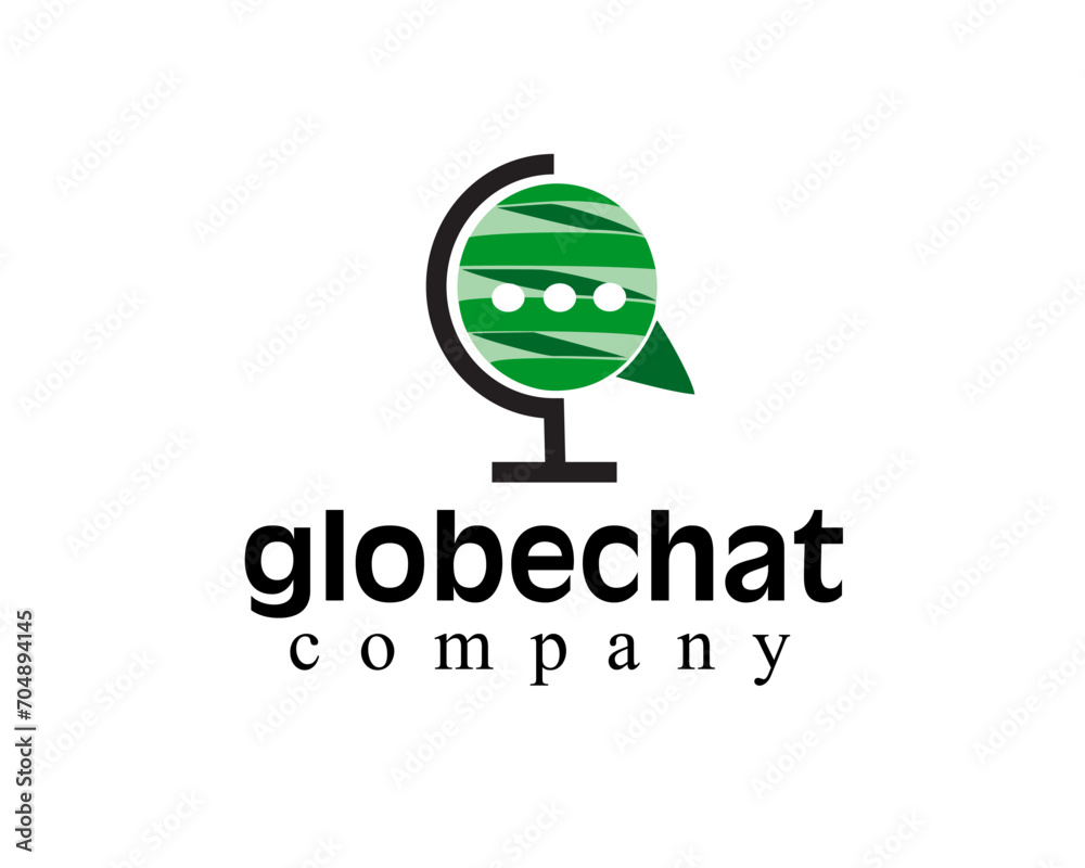 Wall mural globe chat logo design template