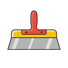 Construction spatula linear color icon. Isolated on white background. Cement trowel. Putty knife, tools for construction and repair. Home handyman equipment. Vector illustration flat design.